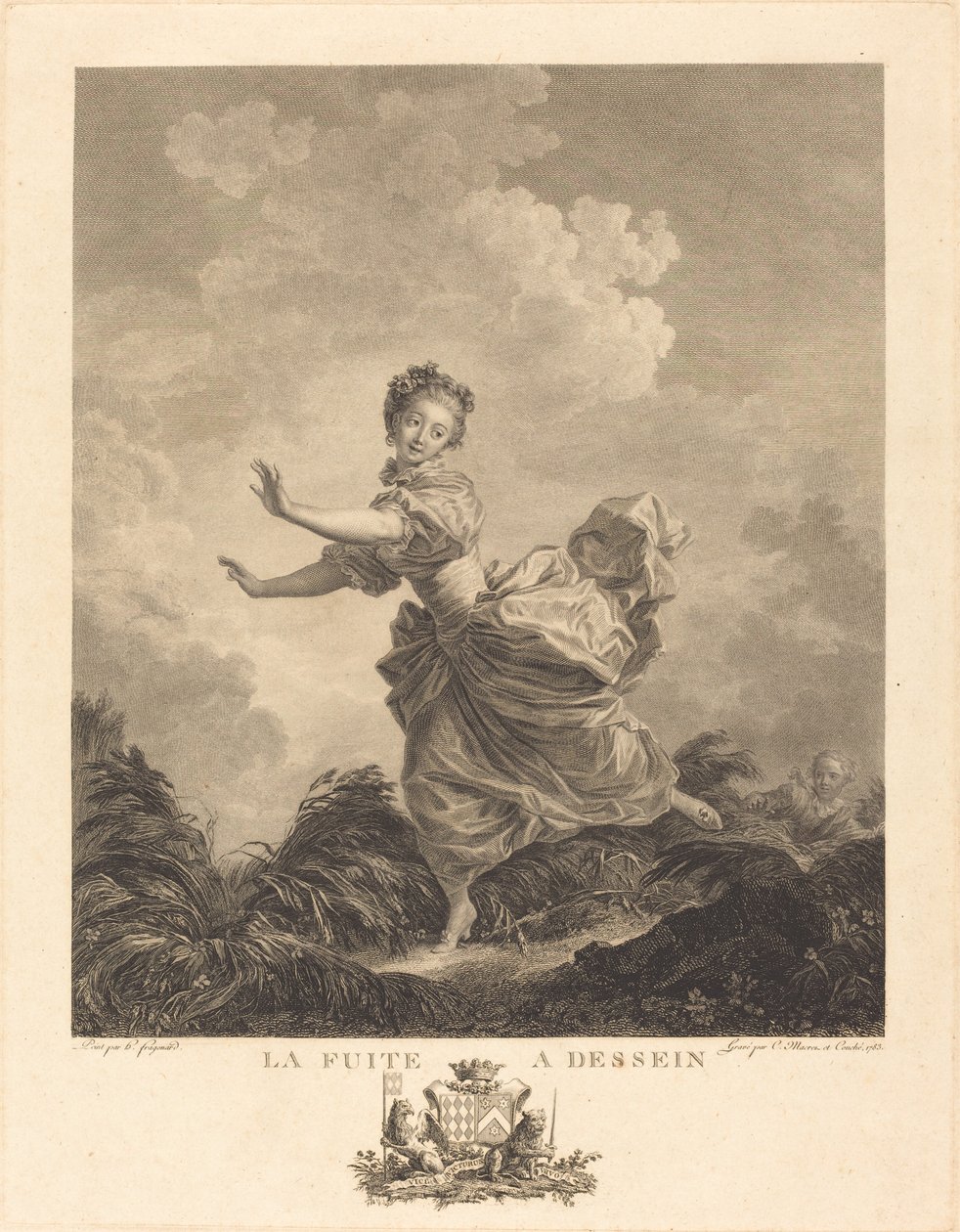 Die absichtliche Flucht von Charles François Adrien Macret and Jacques Couché after Jean Honoré Fragonard