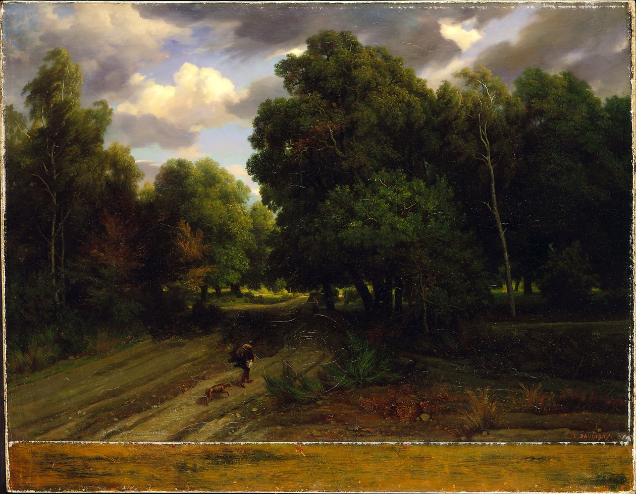 Die Kreuzung des Adlernestes, Wald von Fontainebleau von Charles Francois Daubigny