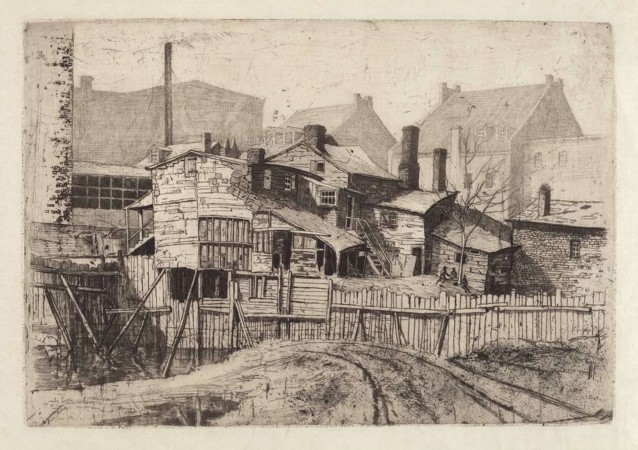 Unbenanntes Holzhaus in der Stadt von Charles Frederick William Mielatz