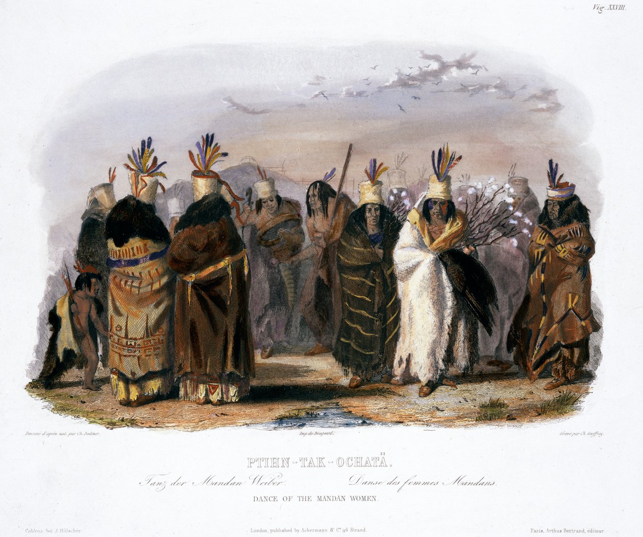 Ptihn-Tak-Ochata, Tanz der Mandan-Frauen von Charles Geoffroy