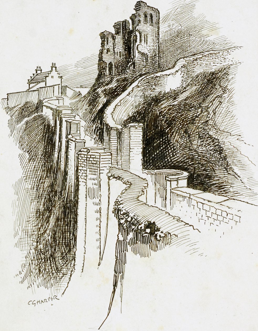 Schloss Scarborough, North Yorkshire von Charles George Harper