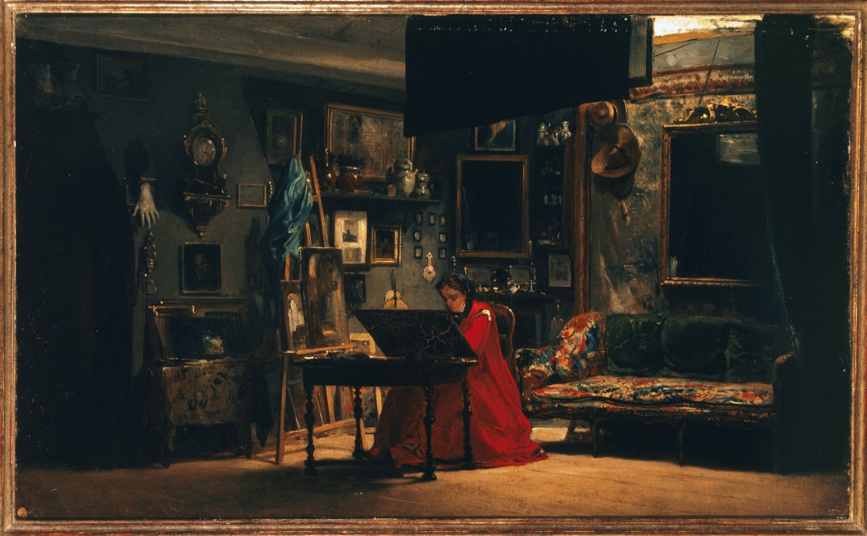 Prinzessin Mathilde (1820-1904) in ihrem Atelier, rue de Courcelles, circa 1860 von Charles Giraud