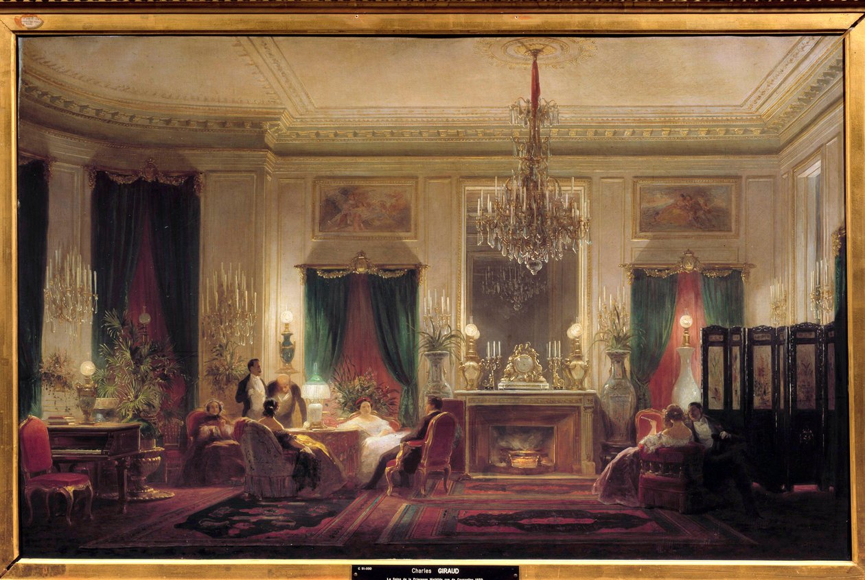 Der Salon der Prinzessin Mathilde Letizia Bonaparte (1820-1904), Rue de Courcelles Gemälde von Sebastien Charles Giraud (1819-1892) 1859 Compiegne, Schlossmuseum von Charles Giraud