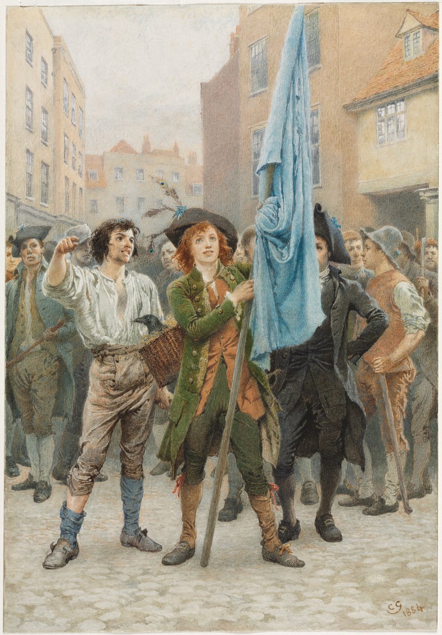 Barnaby Rudge hilft bei den Gordon-Unruhen, 1884 von Charles Green