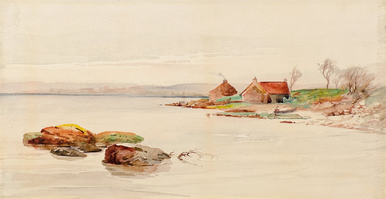Küstenlandschaft mit Hütten von Charles Gustav Louis Phillips