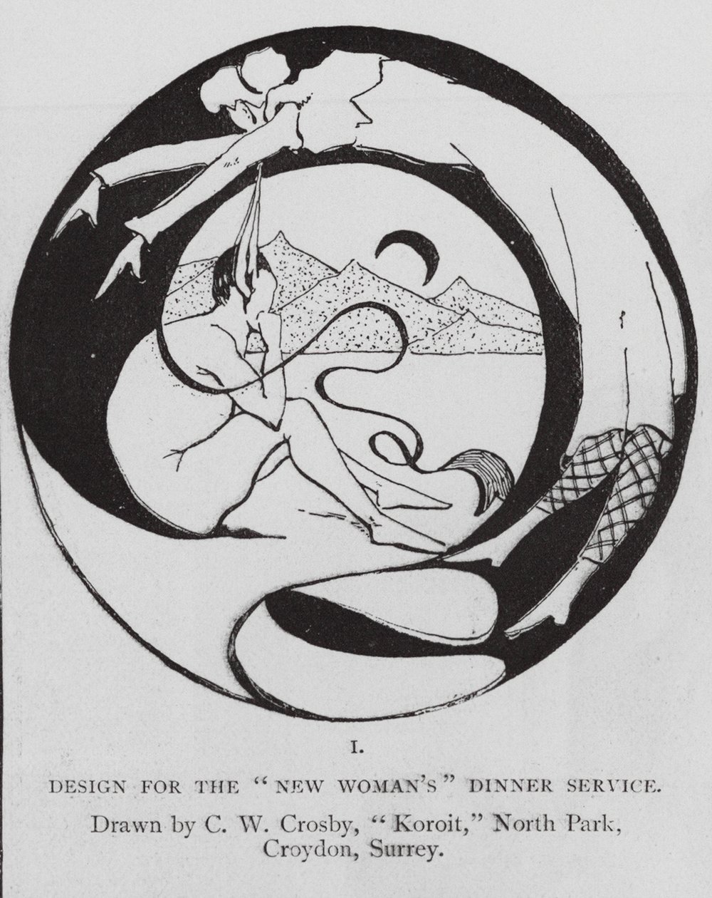 Entwurf für das Abendservice der Neuen Frau von Charles H. (after) Crosby