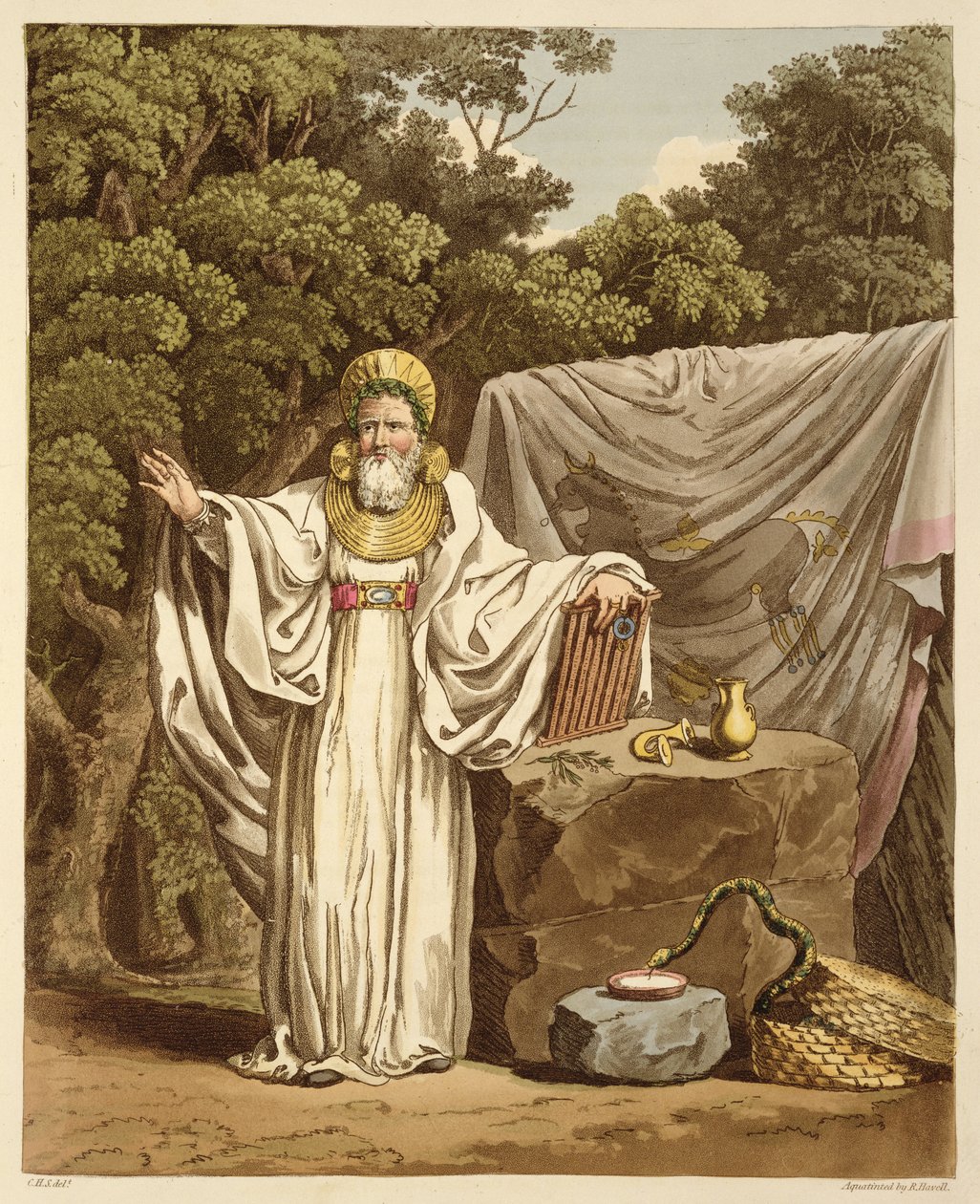 Ein Erz-Druide in seiner richterlichen Tracht, graviert von Robert Havell (1769-1832) 1815 von Charles Hamilton Smith