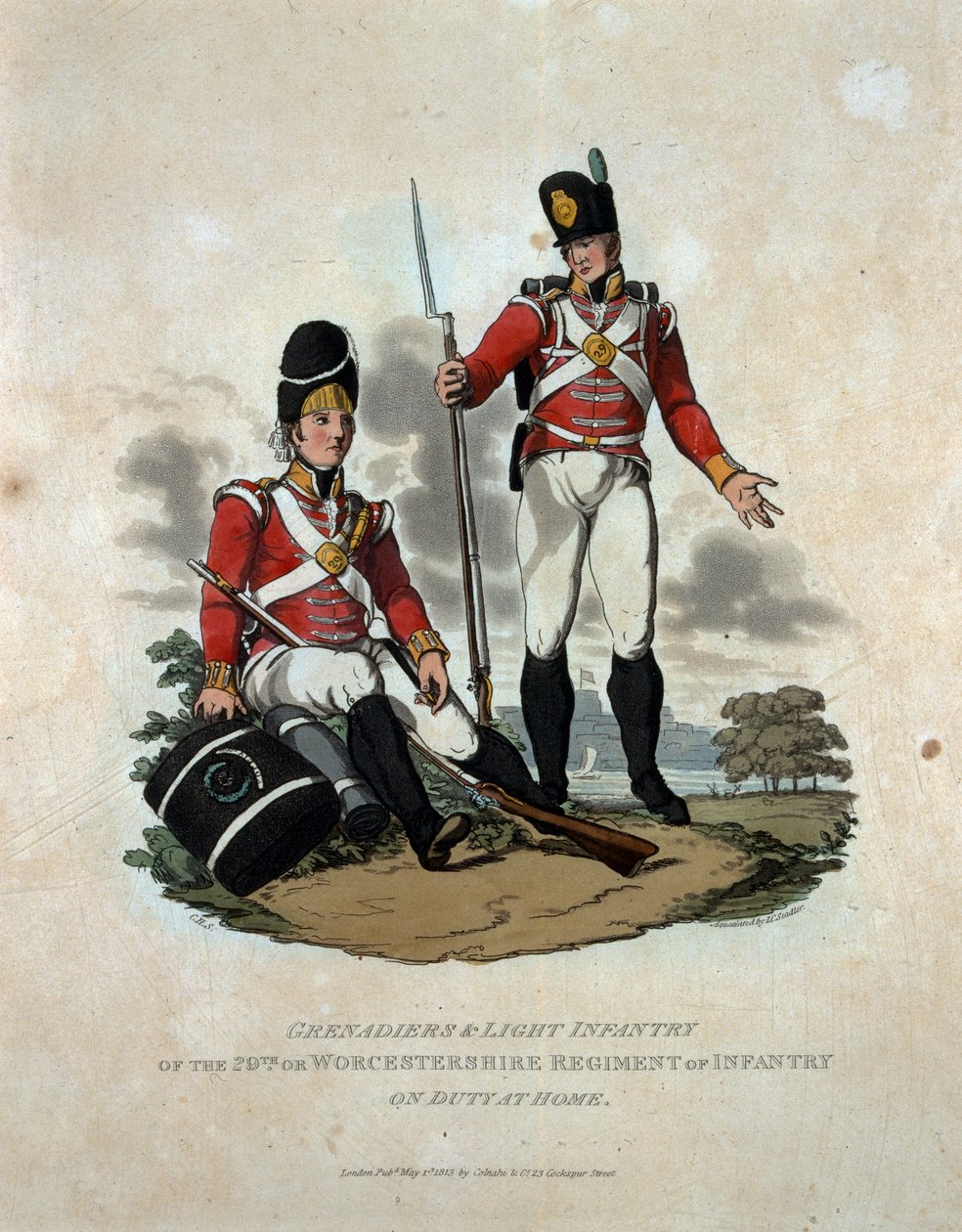 Grenadiere und Leichte Infanterie des 29. oder Worcestershire-Regiments im Dienst zu Hause, aus 