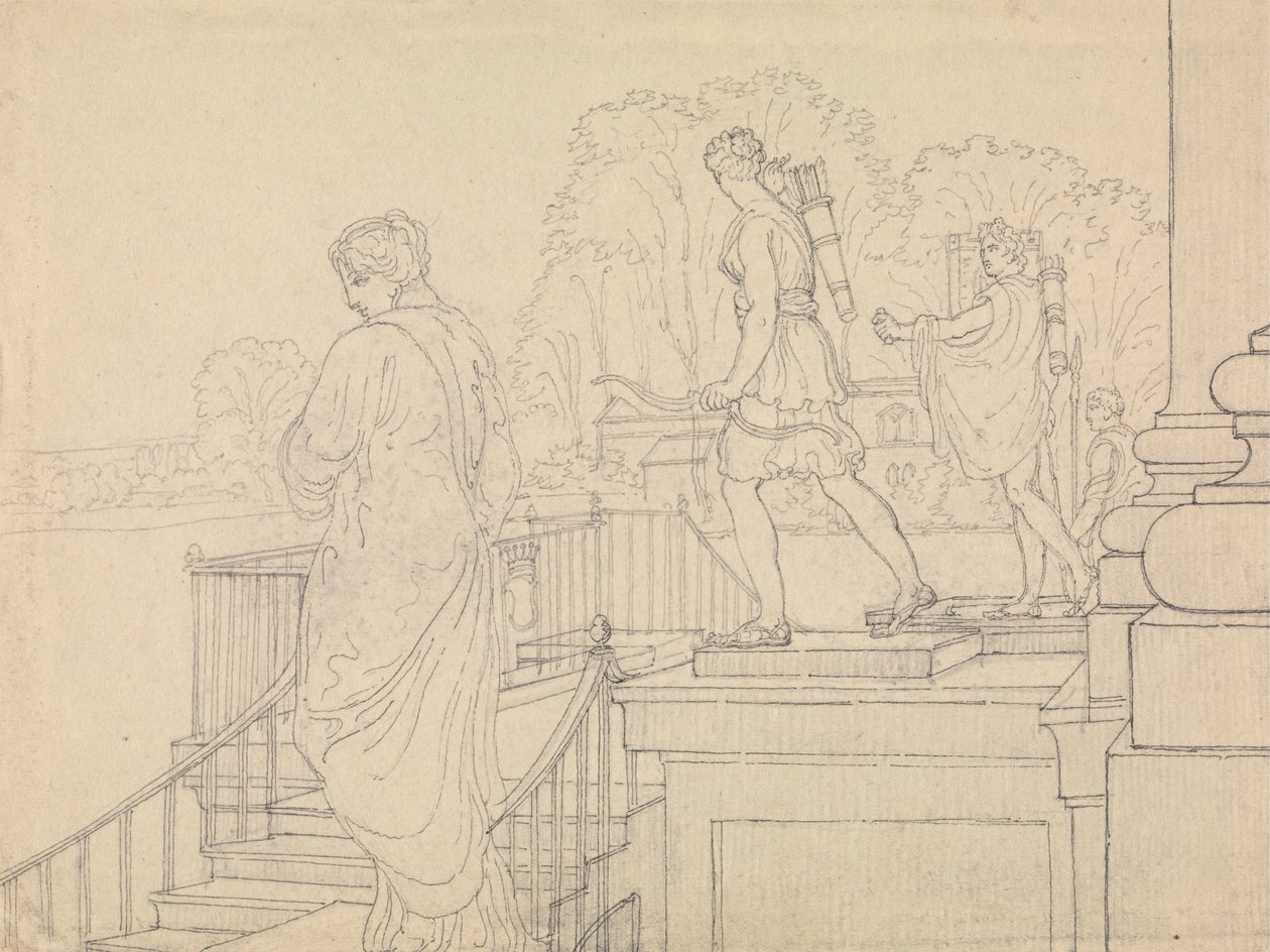 Vorhalle mit Statuen, Easton Neston, Northants von Charles Hamilton Smith