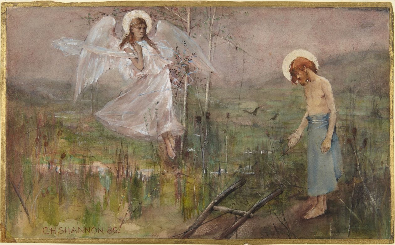 Ein Engel erscheint einem Heiligen von Charles Haslewood Shannon