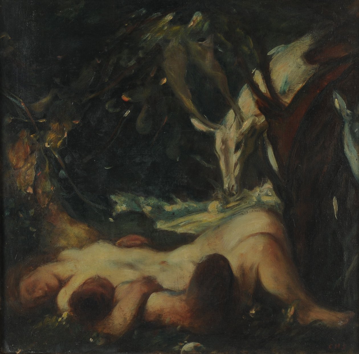 Studie für die schlafende Waldnymphe von Charles Haslewood Shannon