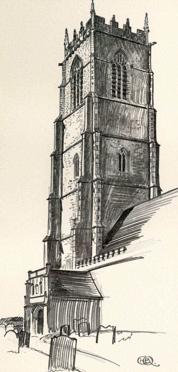 Ein senkrechter Kirchturm, Winterton, Norfolk von Charles Henry Bourne Quennell