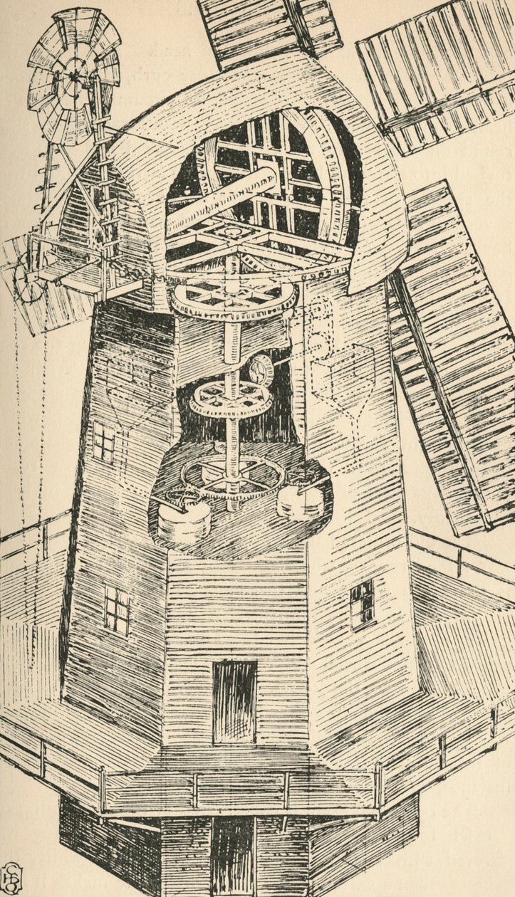 Eine Bockwindmühle, 1931 von Charles Henry Bourne Quennell