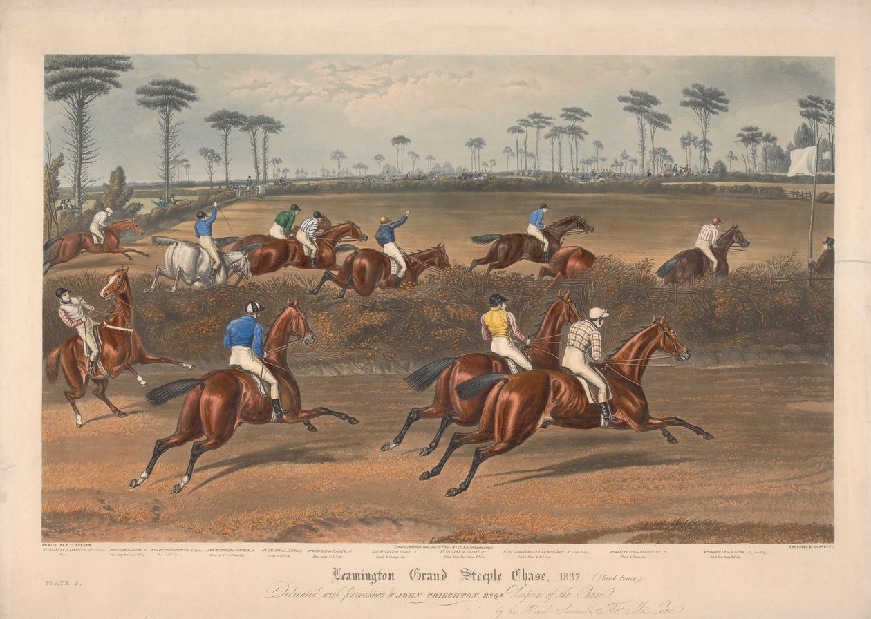Einer von vier: Leamington Grand Steeple Chase ... 1837. Platte 2. Mr. Christian auf Scripton ... von Charles Hunt