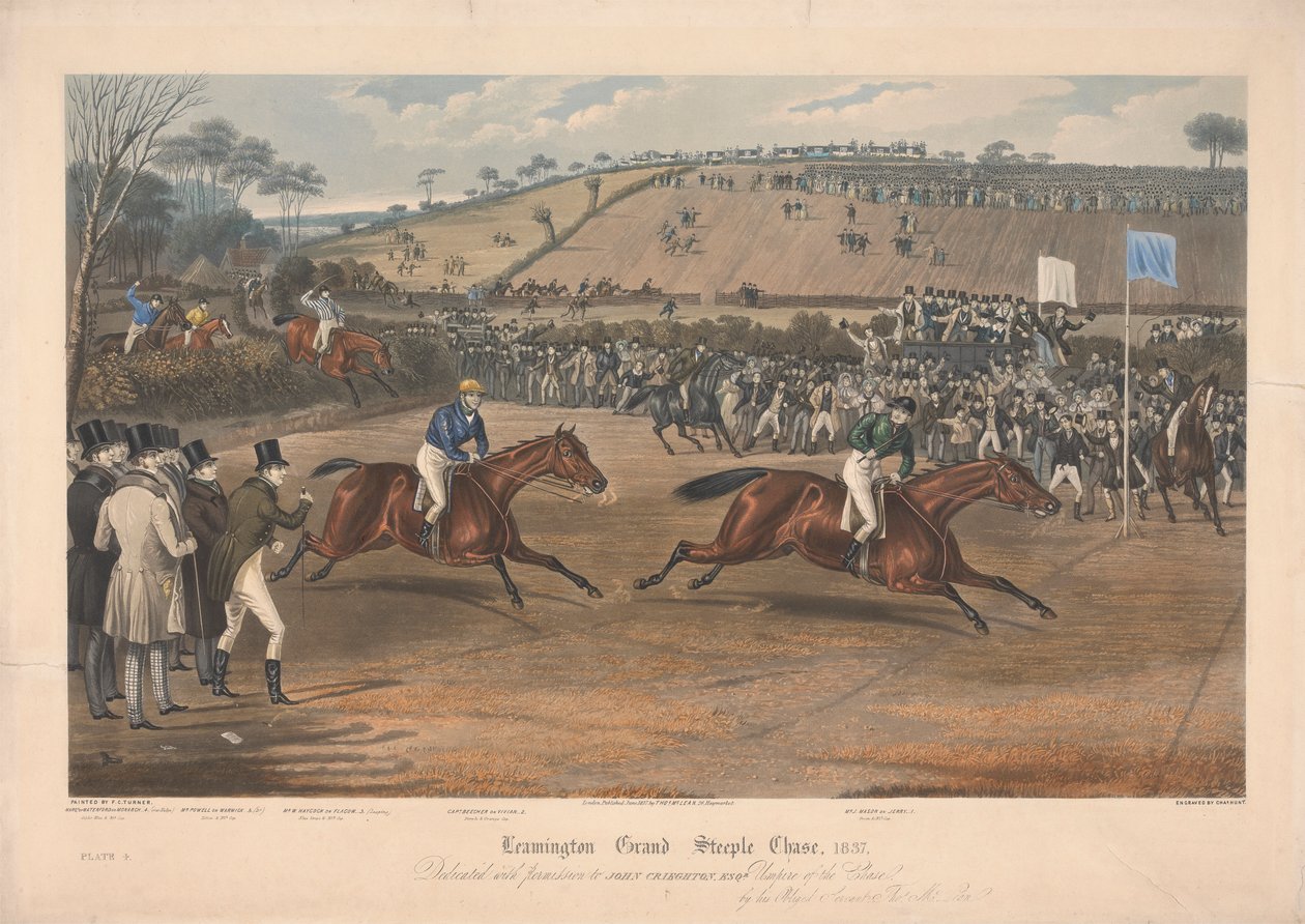 Leamington Grand Steeple Chase ... 1837. Platte 4. Marqs von Waterford auf Monarch ... (eines von vier) von Charles Hunt