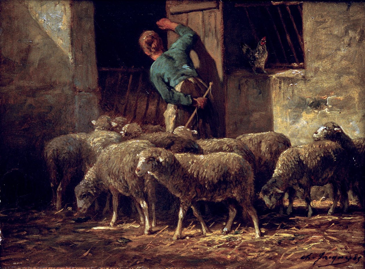 Die Rückkehr der Herde von Charles Jacque