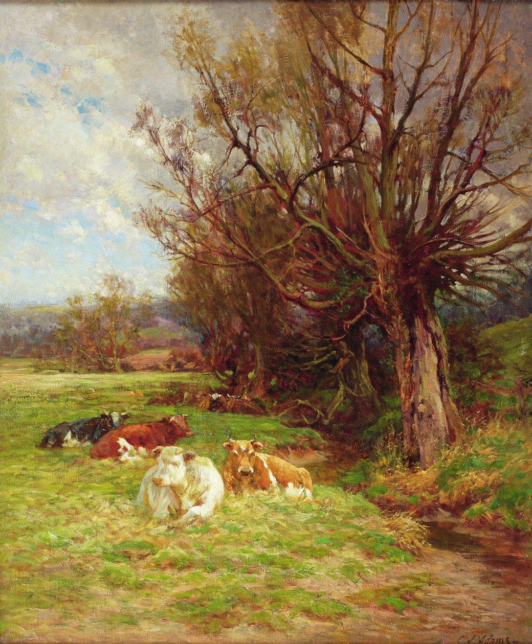 Weidende Rinder von Charles James Adams
