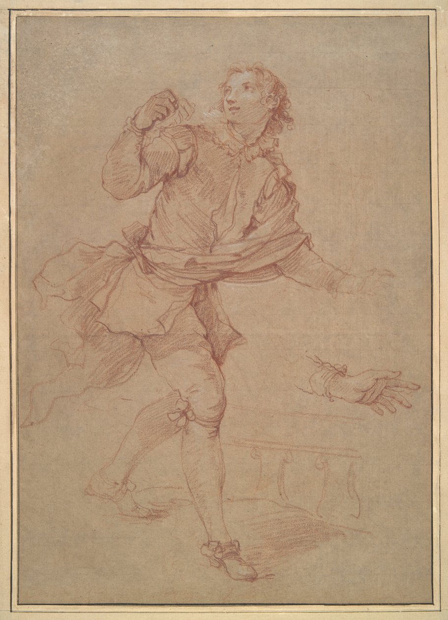 Studie eines jungen Mannes, Studie für den Wandteppich, Sancho von Charles Joseph Natoire