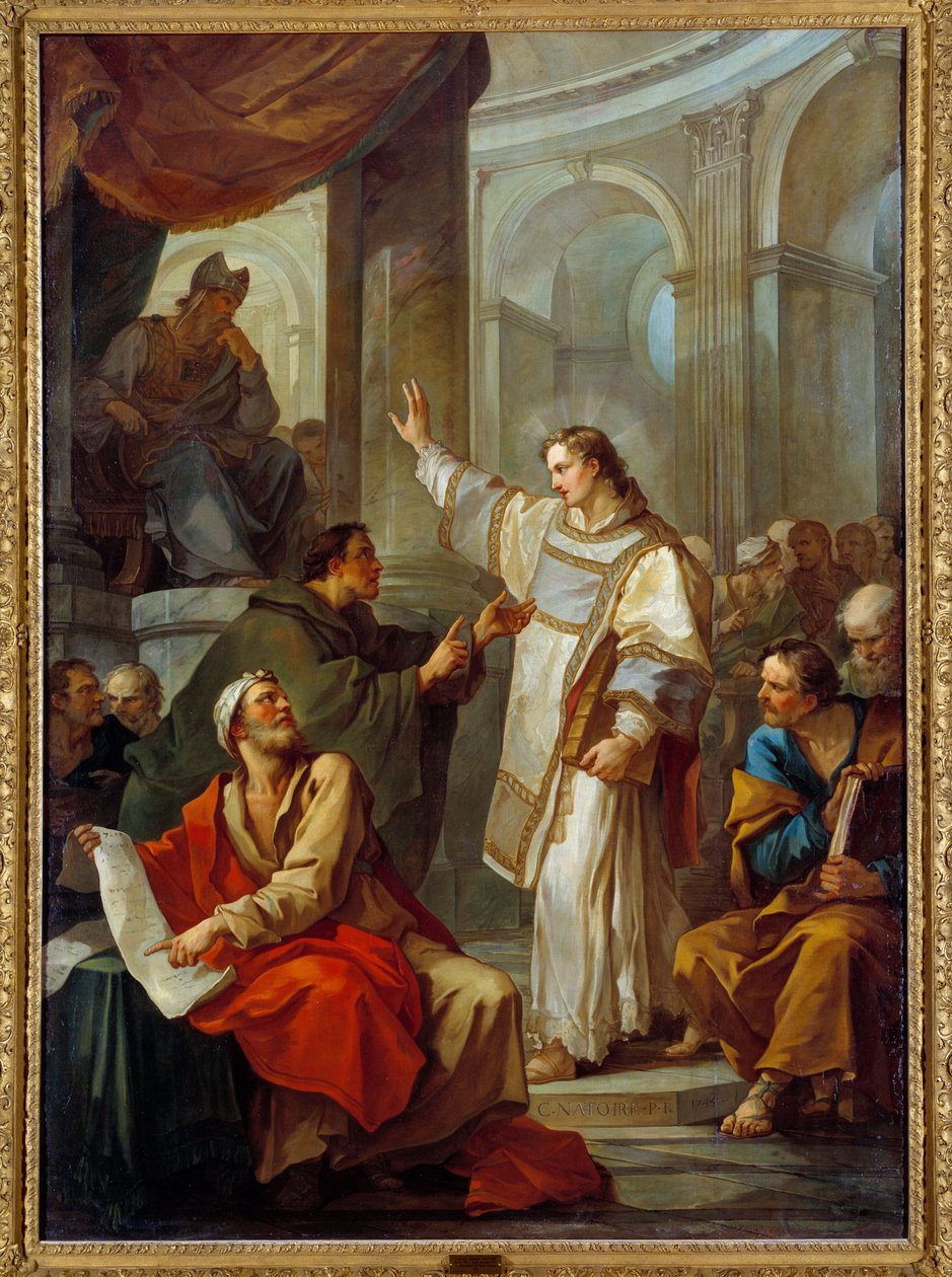 Die Vorhersage des Heiligen Stephanus. Gemälde von Charles Joseph Natoire von Charles Joseph Natoire