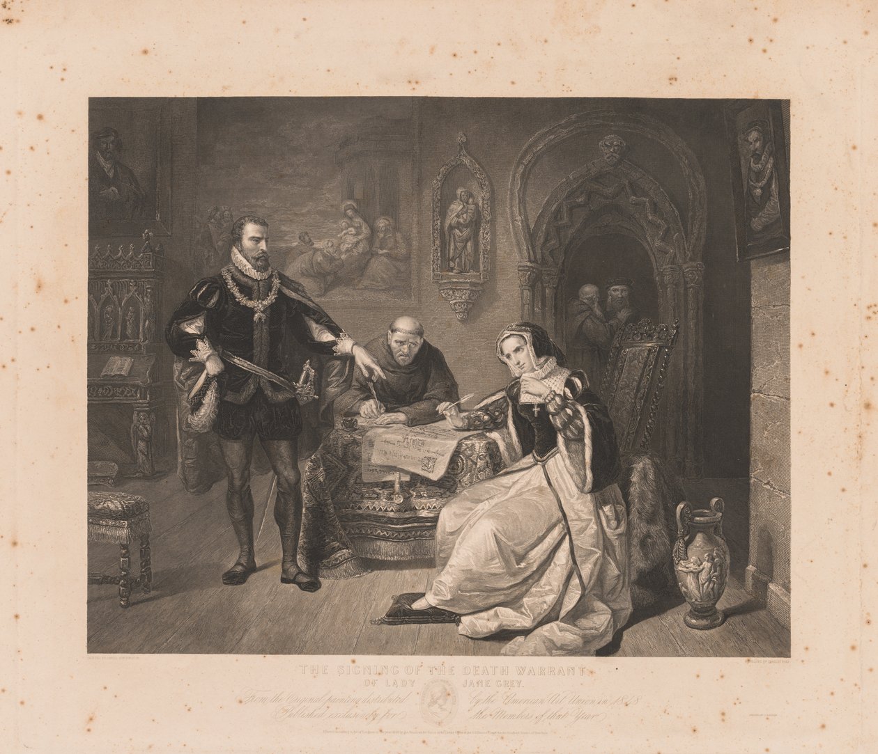 Unterzeichnung des Todesurteils von Lady Jane Grey von Charles Kennedy Burt