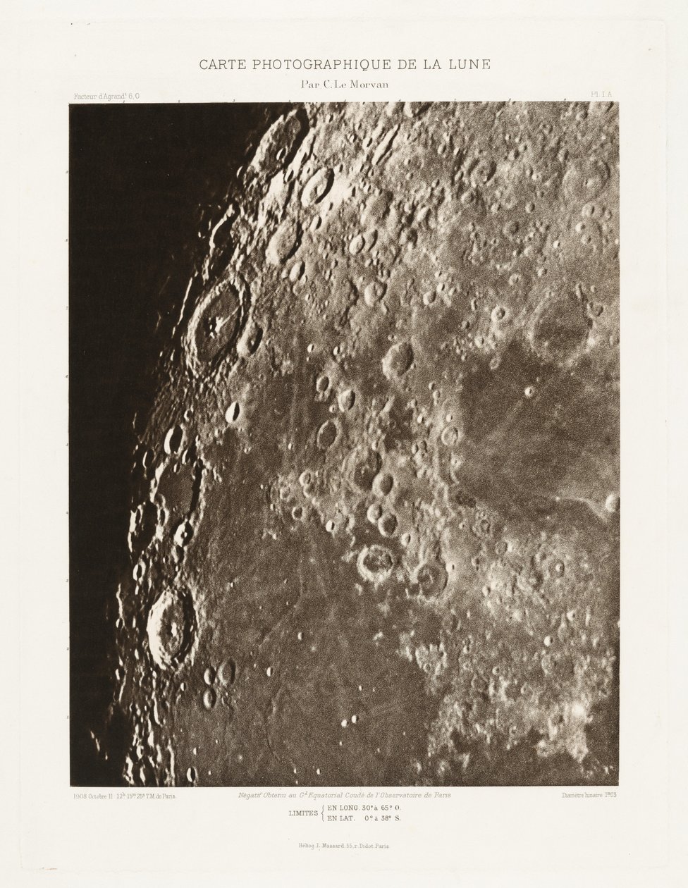 Fotografische Karte des Mondes, Platte I.A von Charles le Morvan