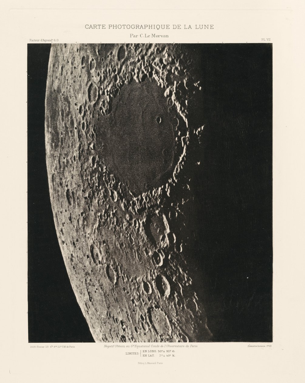 Fotografische Karte des Mondes, Tafel VII, 23. Februar von Charles le Morvan