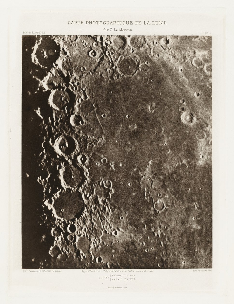 Fotografische Karte des Mondes, Tafel XIX.A von Charles le Morvan