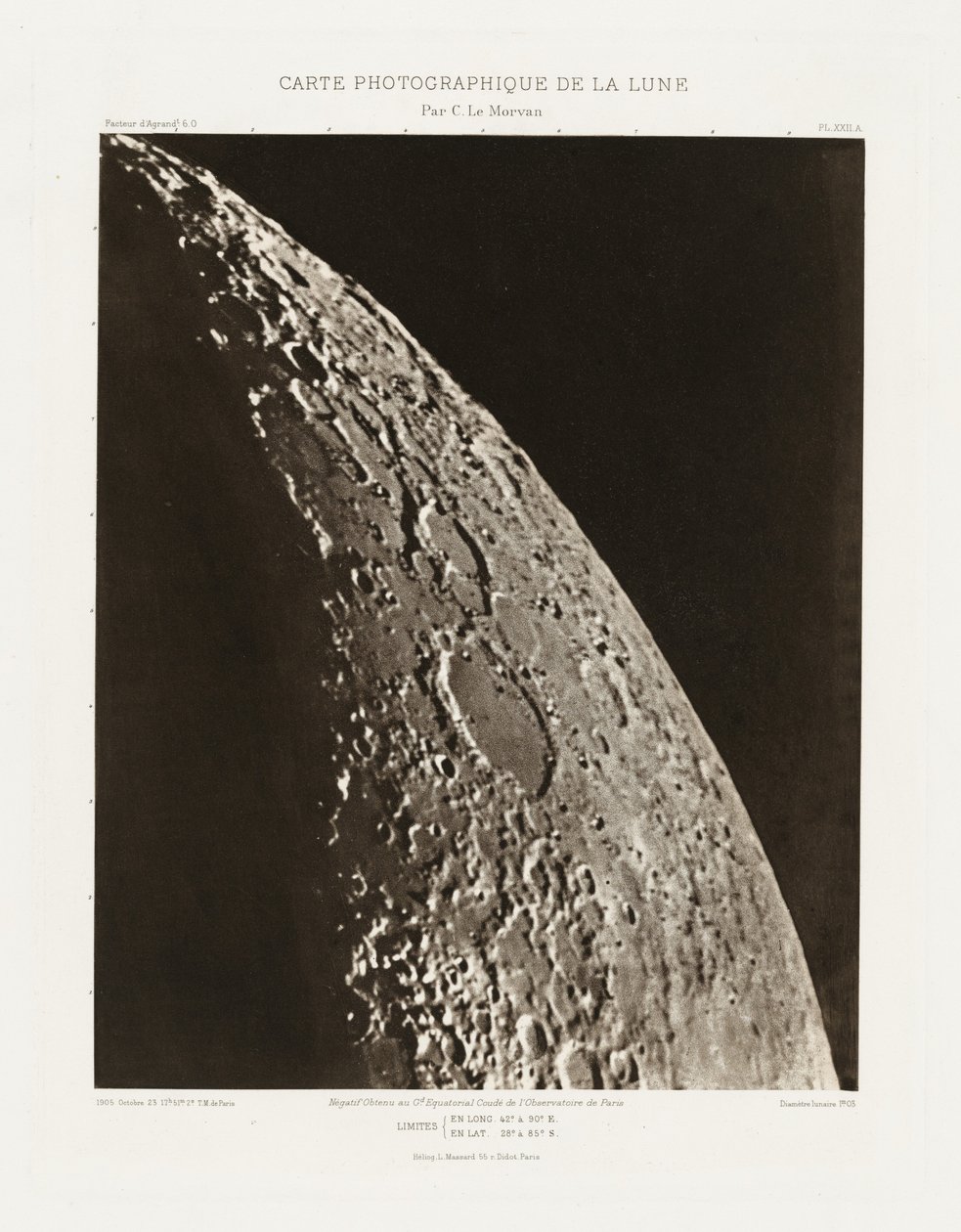Fotografische Karte des Mondes, Tafel XXII.A von Charles le Morvan