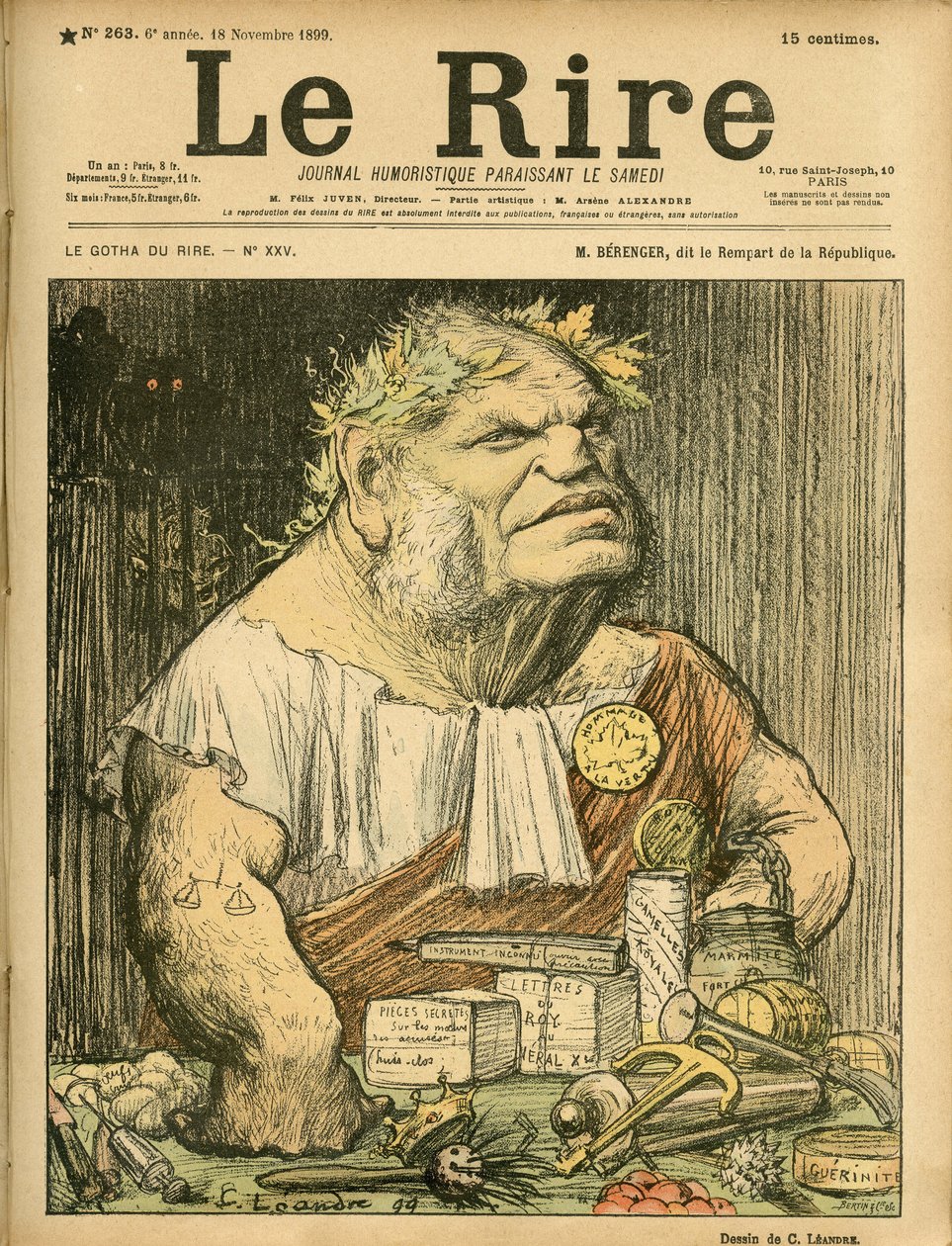 Illustration von Charles Leandre (1862-1934) für das Titelblatt von Le Rire, Nr. 263 von Charles Leandre
