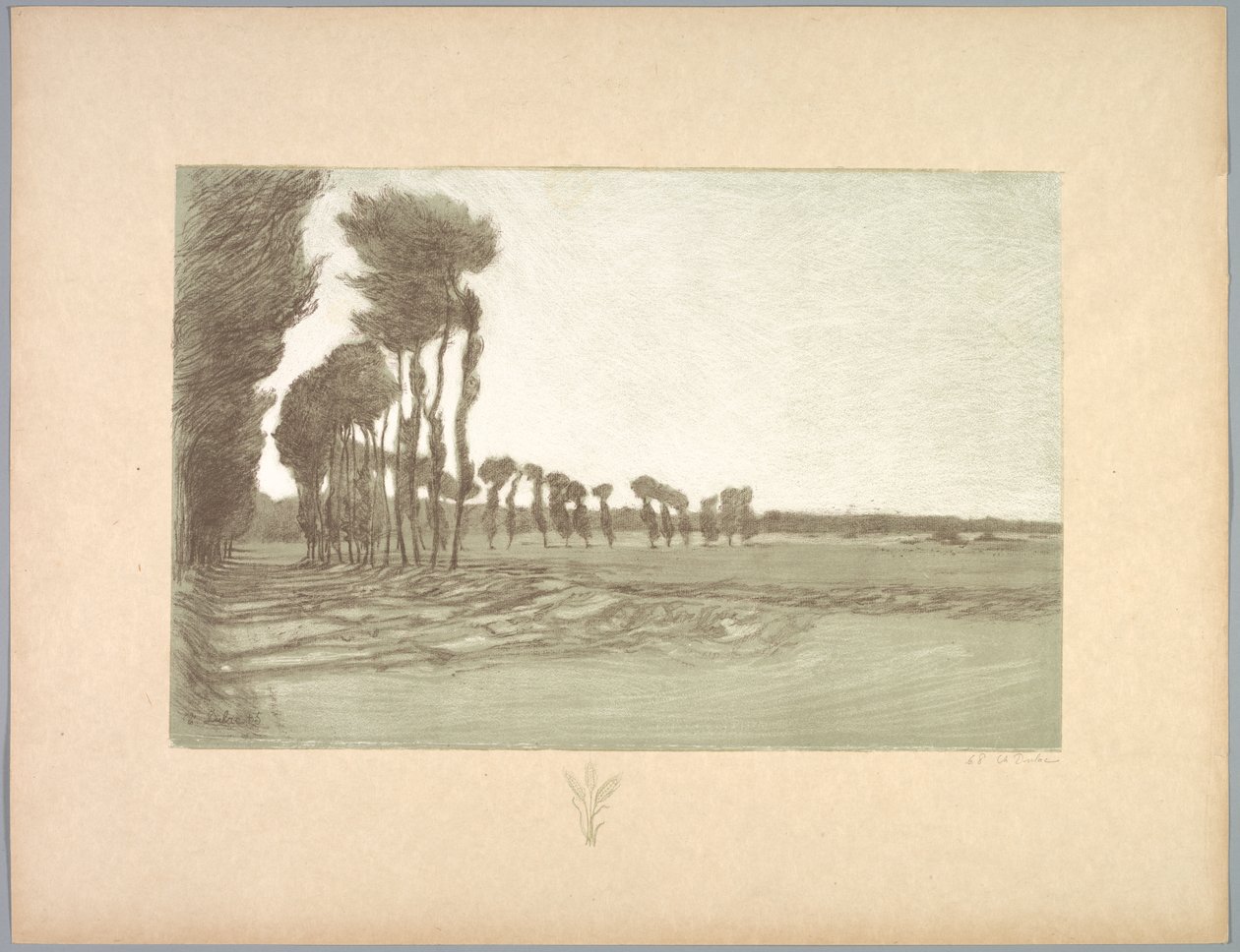 Suite de Paysages: Landschaft, Platte 5, Remarque, Drei Weizenhalme, 1892-1893 von Charles Marie Dulac