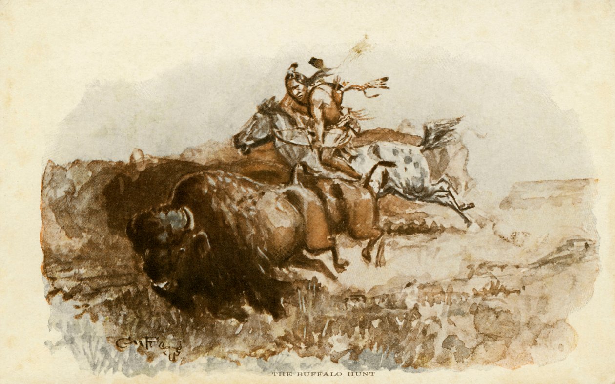 Die Büffeljagd von C. M. Russell von Charles Marion Russell