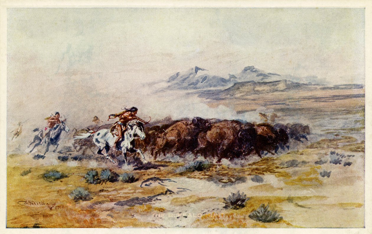 Die Büffeljagd von C. M. Russell von Charles Marion Russell
