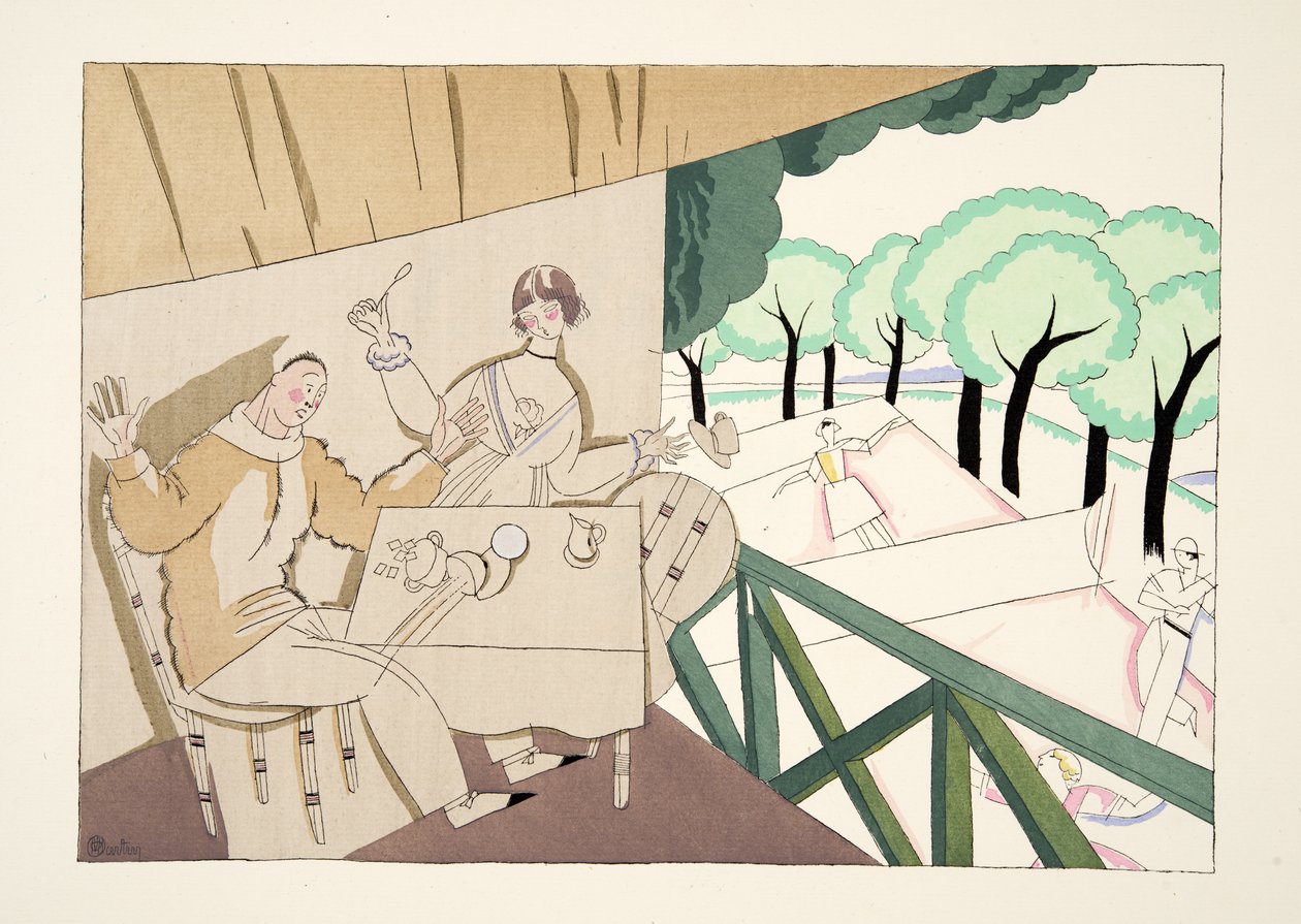Le Tennis, aus Sports & Divertissements, veröffentlicht 1914 von Charles Martin