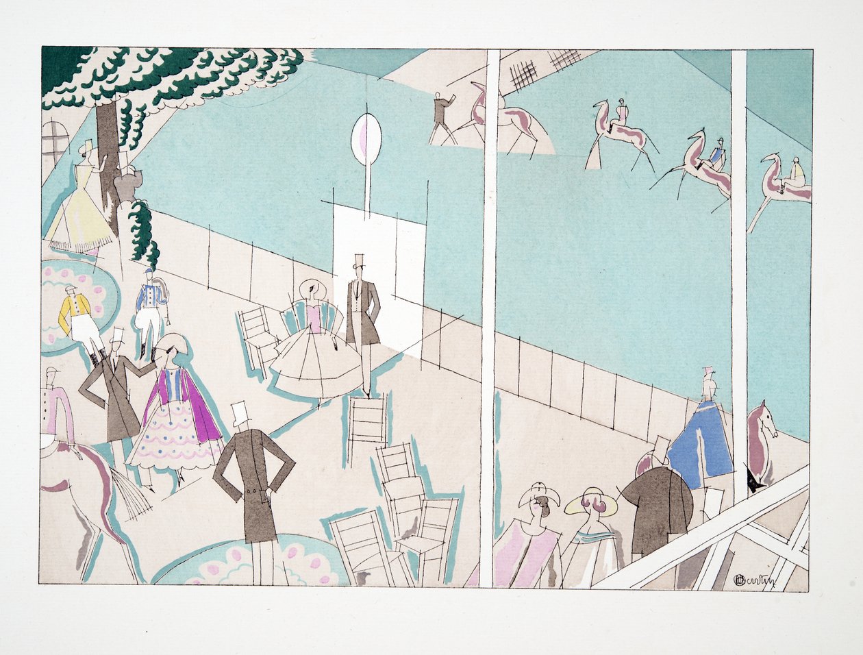 Les Courses, aus Sports & Divertissements, veröffentlicht 1914 von Charles Martin