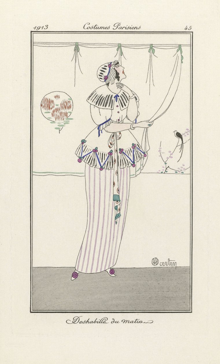 Morgenkleid, aus Costumes Parisiens, veröffentlicht 1913 von Charles Martin