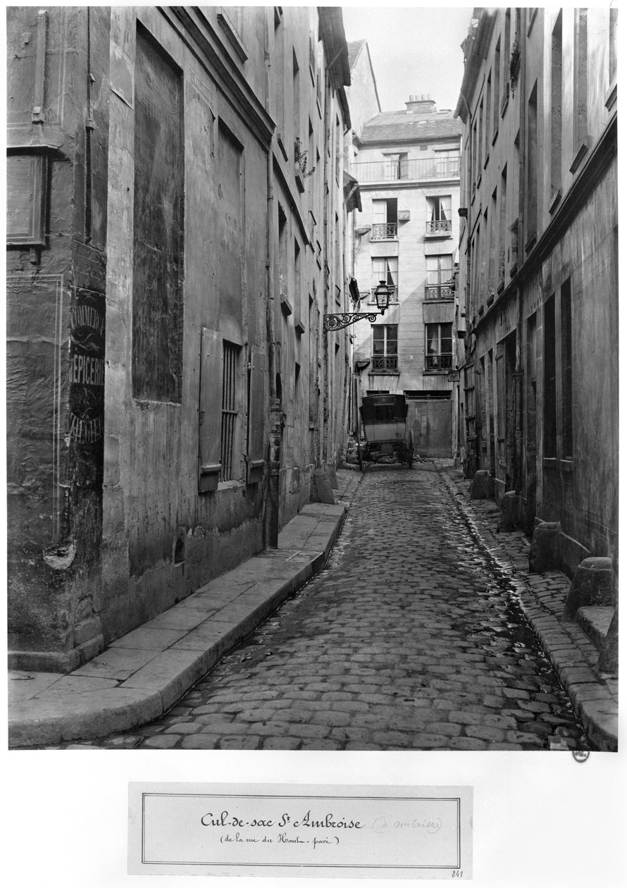 Cul-de-sac Saint-Ambroise, von der rue du Haut-Pave, Paris, 1858-78 von Charles Marville