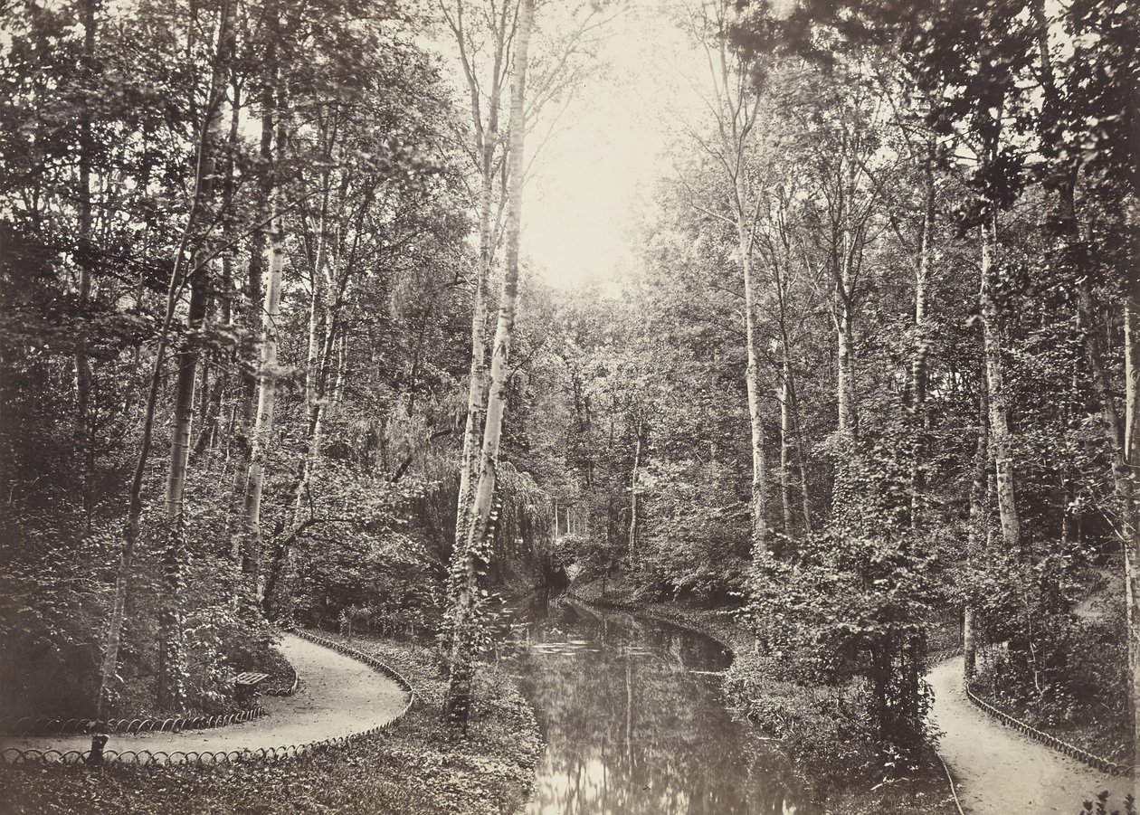 Mare aux biches (Rehweiher), Bois de Boulogne von Charles Marville
