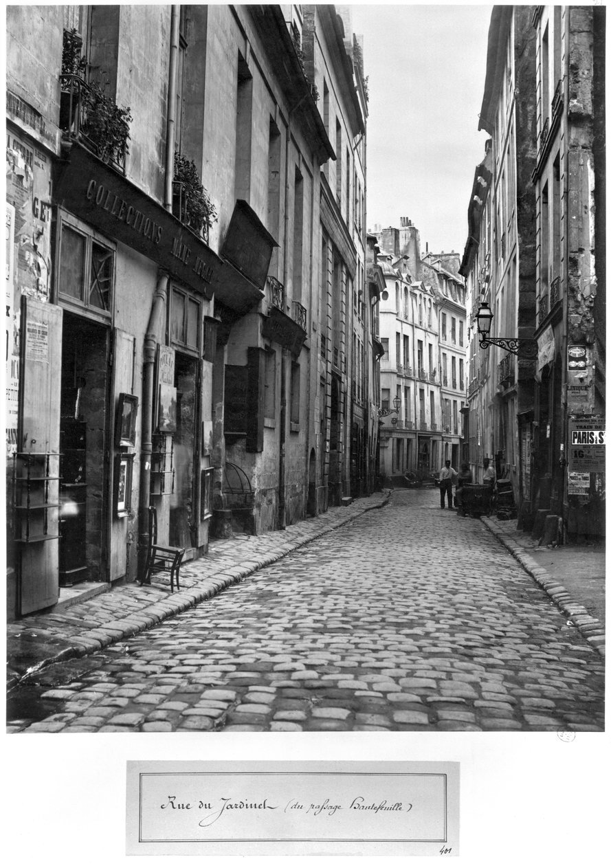 Rue du Jardinet, vom Durchgang Hautefeuille, Paris, 1858-78 von Charles Marville
