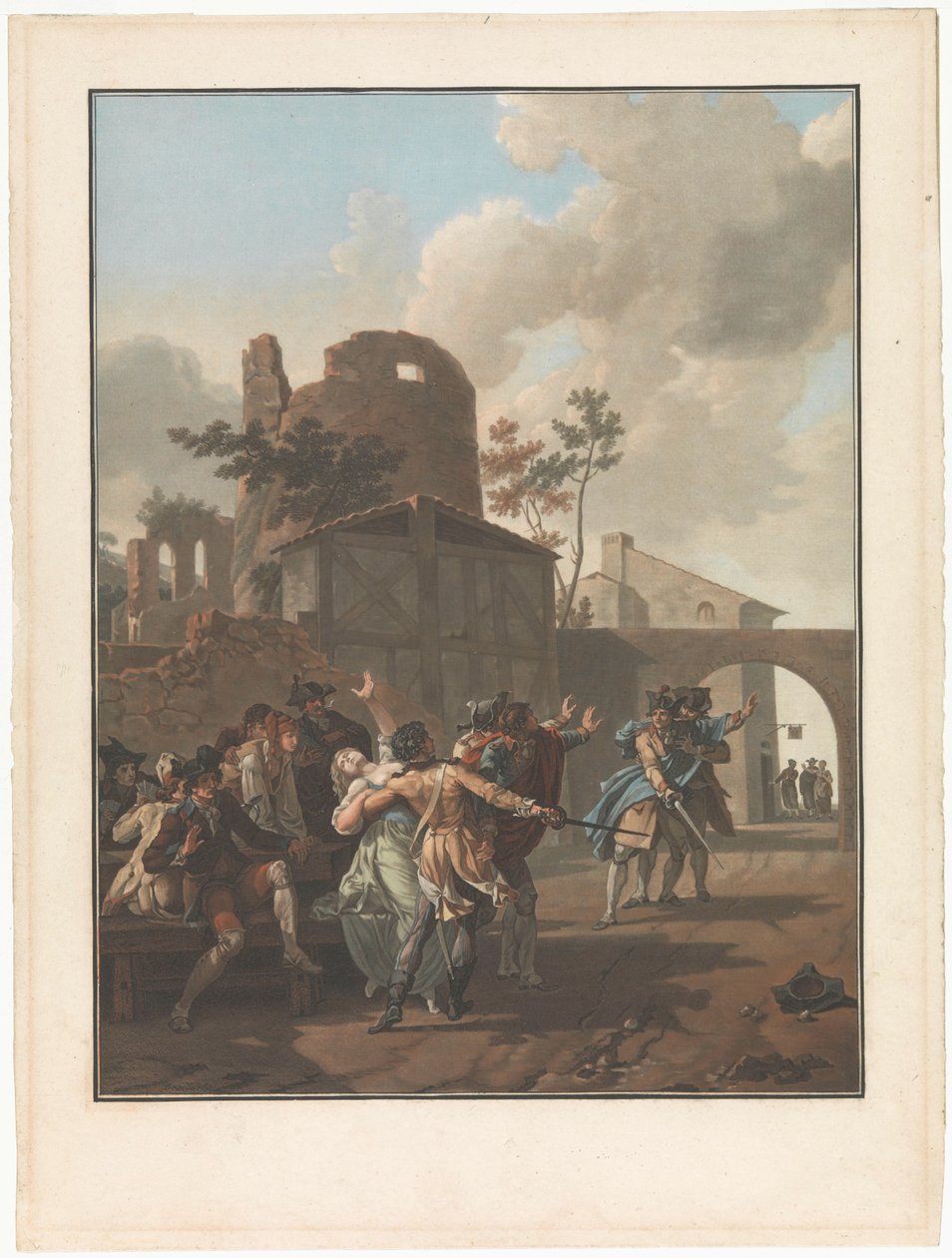 Vier Szenen aus dem Dorfleben von Charles Melchior Descourtis