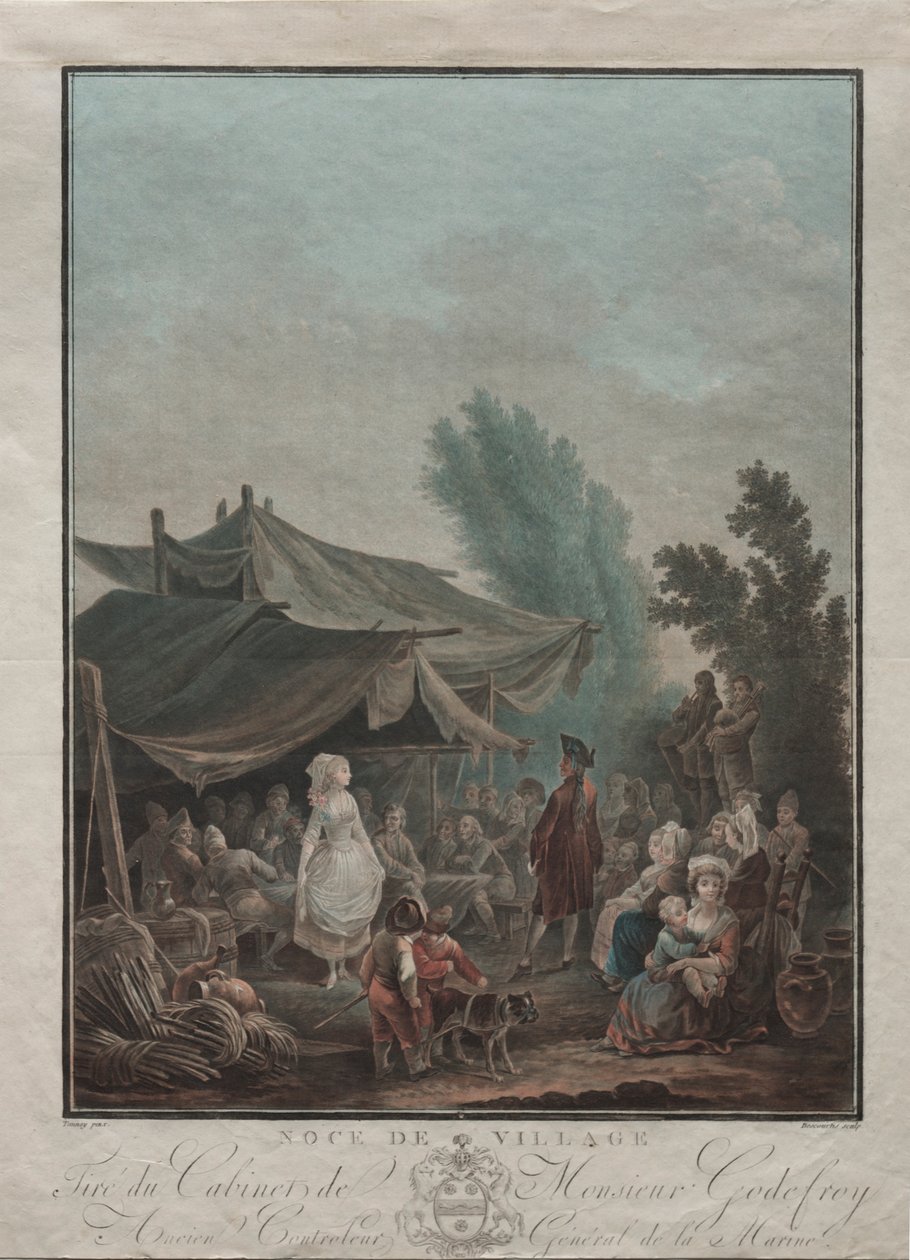 Dorfhochzeit, 1785 von Charles Melchior Descourtis