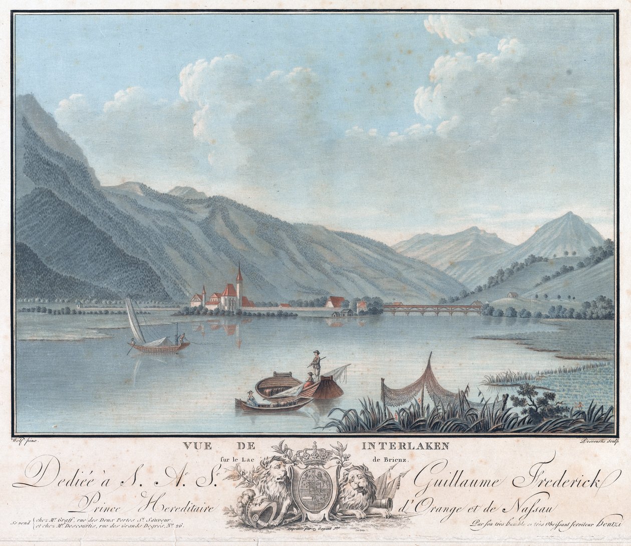 Ansicht von Interlaken, um 1787 von Charles Melchior Descourtis