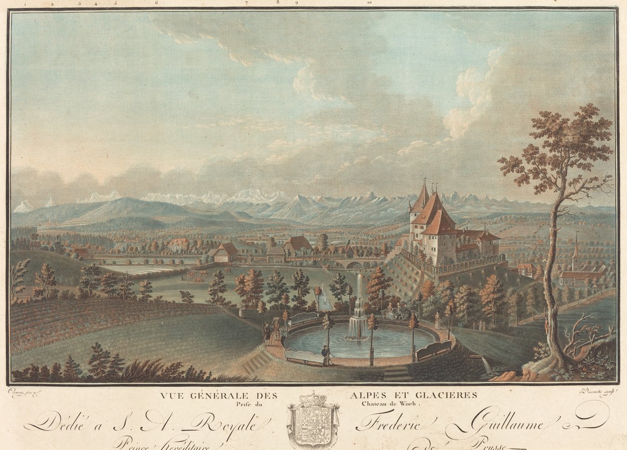 Allgemeine Ansicht der Alpen und Gletscher von Charles Melchior Descourtis