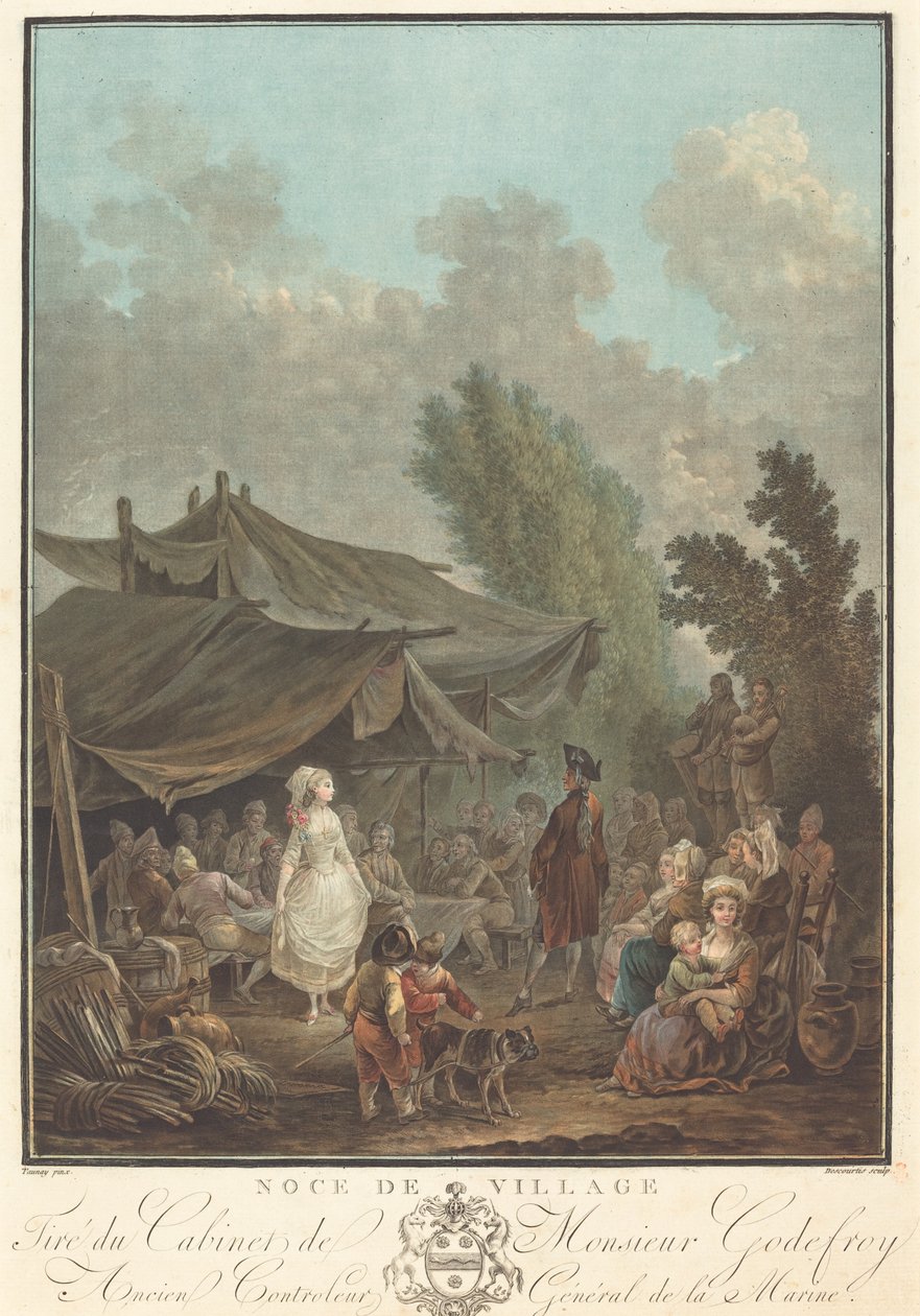 Dorfhochzeit von Charles Melchior Descourtis after Nicolas Antoine Taunay