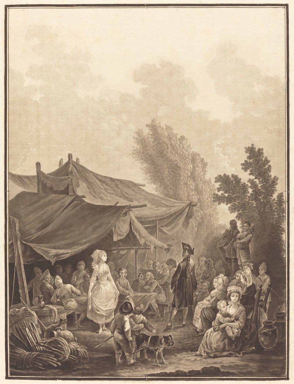 Dorffest (Noce de Village) von Charles Melchior Descourtis after Nicolas Antoine Taunay