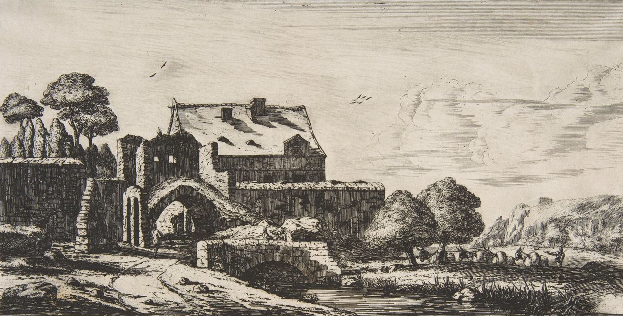 Eine Wassermühle in der Nähe von Saint-Denis von Charles Meryon