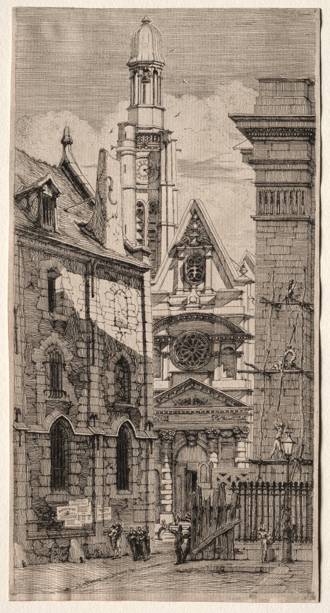 Radierungen von Paris: Kirche St. Stephan des Berges von Charles Meryon