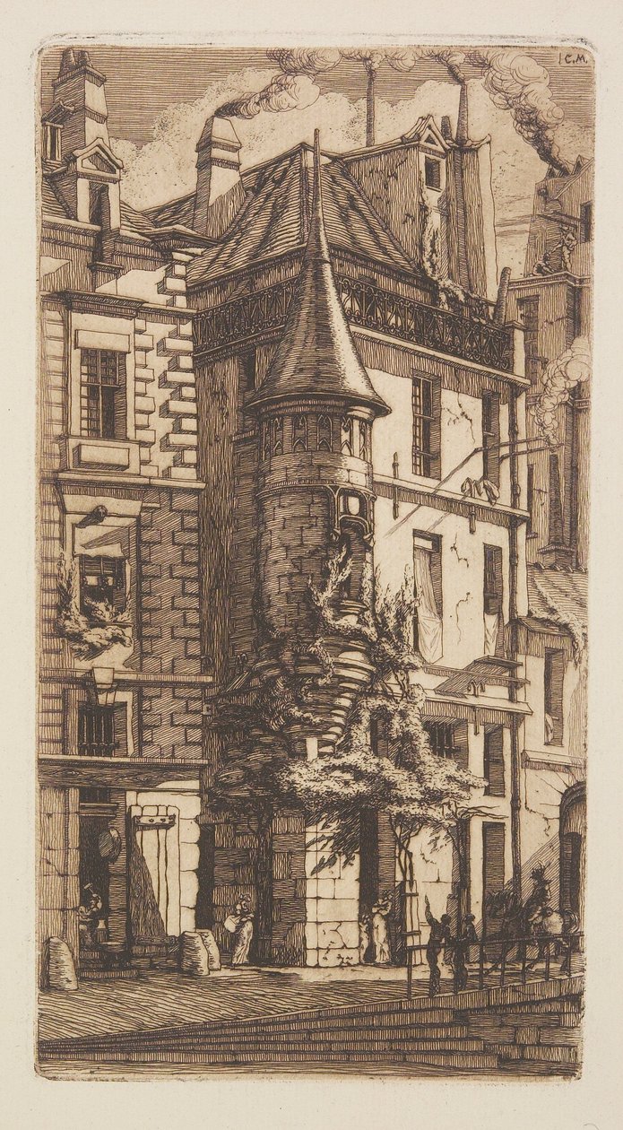 Haus mit einem Türmchen, Weberstraße, Paris von Charles Meryon