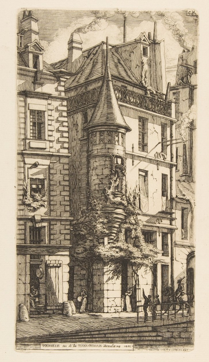 Haus mit einem Turm, rue de la Tixéranderie, Paris von Charles Meryon