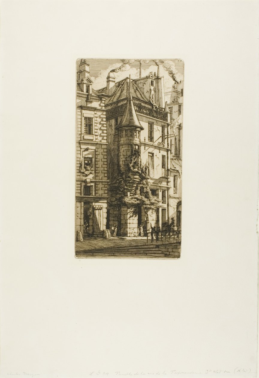 Haus mit einem Turm, rue de la Tixeranderie, Paris von Charles Meryon