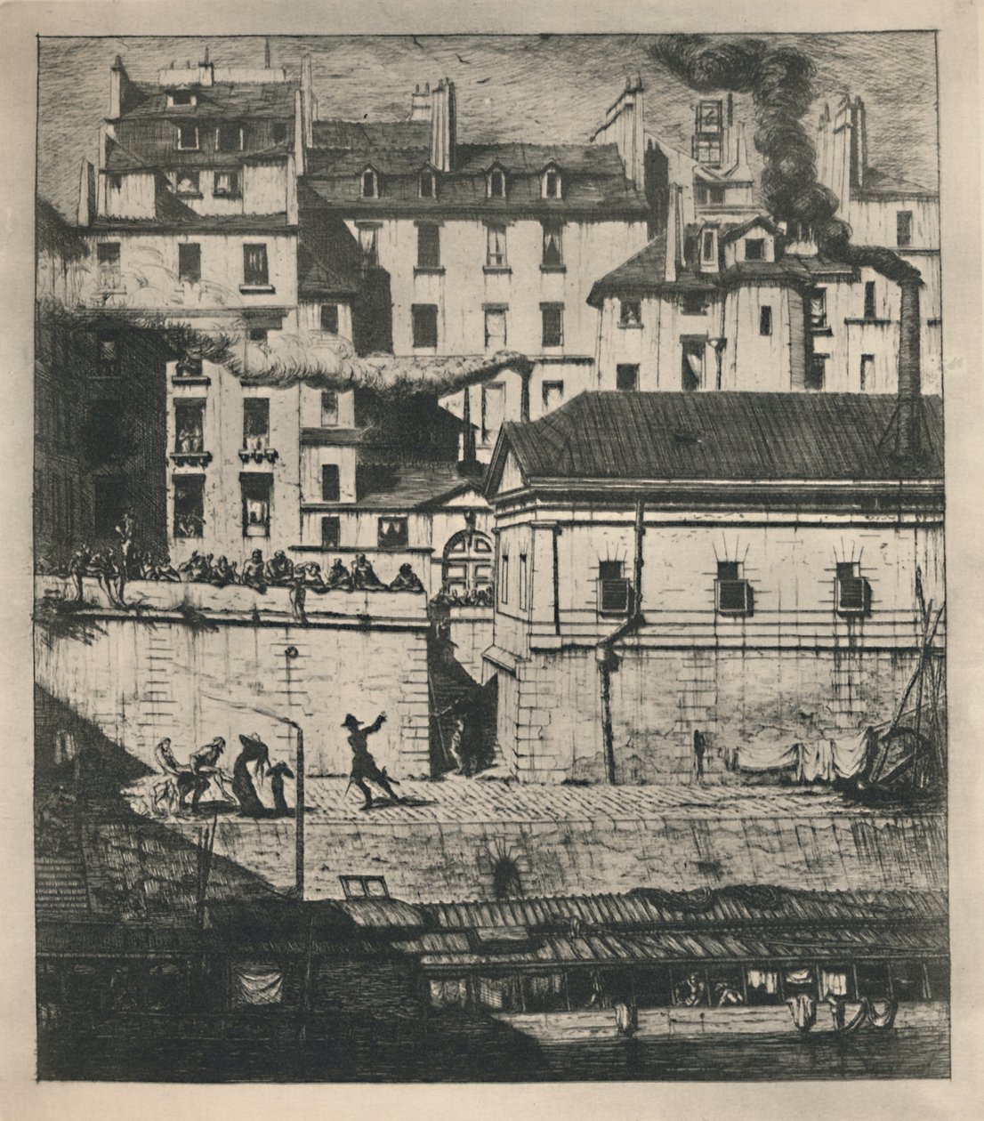 La Morgue, 3. Zustand, 9 18 x 8 18 Zoll, 1854, 1927 von Charles Meryon